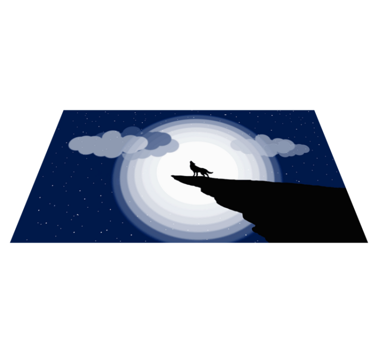 Alfombra vinílica juvenil aullido de luna creciente - TenVinilo