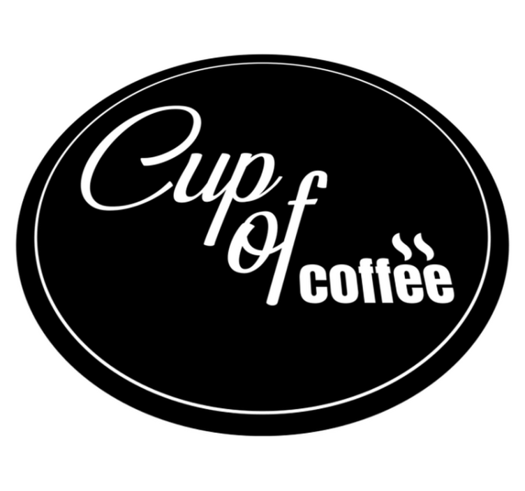 Alfombra vinílica con frase Taza de cafe estilo minimalista - TenVinilo