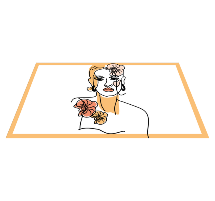 Alfombra vinílica moderna elegante retrato floral - TenVinilo