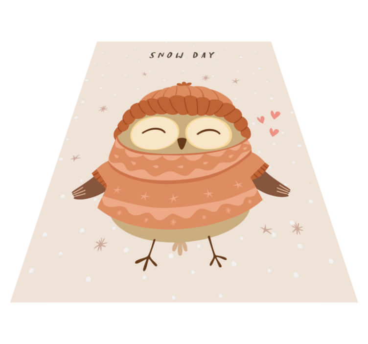 Alfombra vinílica dormitorio Búho de dibujos animados de diseño l - TenVinilo