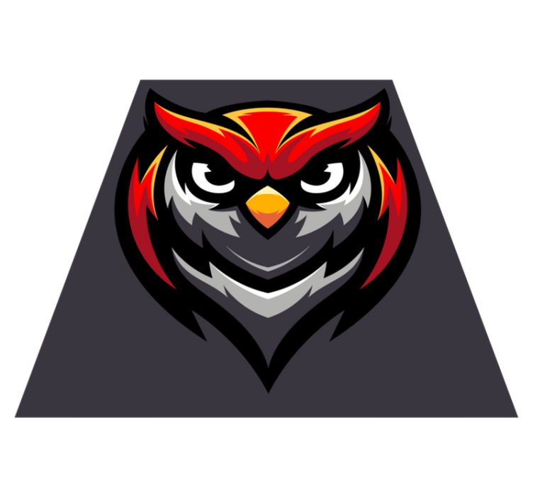 Alfombra vinílica juvenil gráfico de búho en negrita - TenVinilo