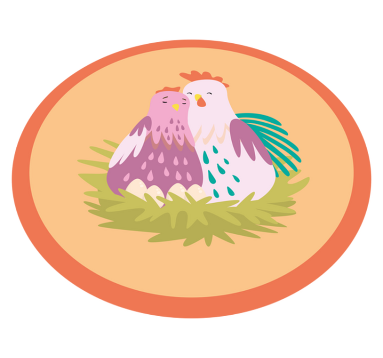 Alfombra vinílica redonda encantadores amigos emplumados - TenVinilo