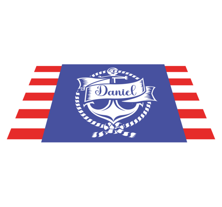 Alfombra vinílica personalizable diseño de ancla náutica - TenVinilo