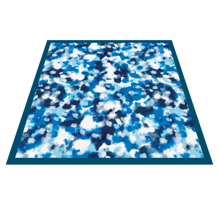Alfombra vinilo cuadrada Tonos de manchas de acuarela azul - TenVinilo