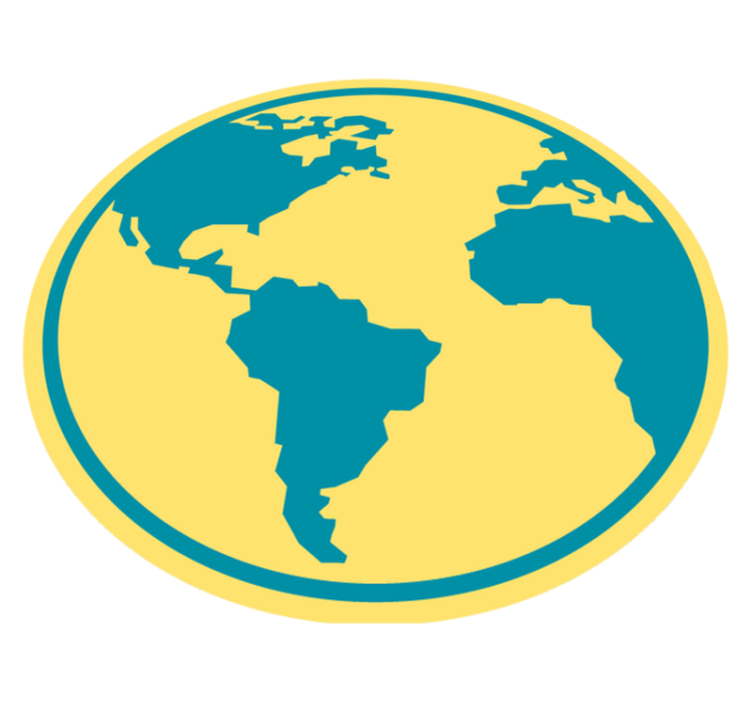 Alfombra vinílica redonda mapa geográfico del mundo - TenVinilo