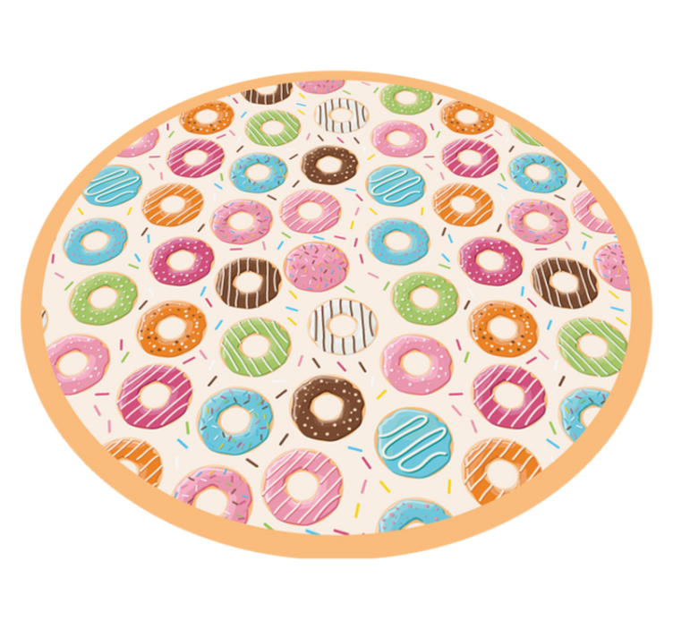 Alfombra vinílica infantil patrón de donuts coloridos - TenVinilo