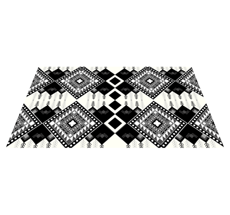 Alfombra vinílica étnica motivo de un solo tono - TenVinilo