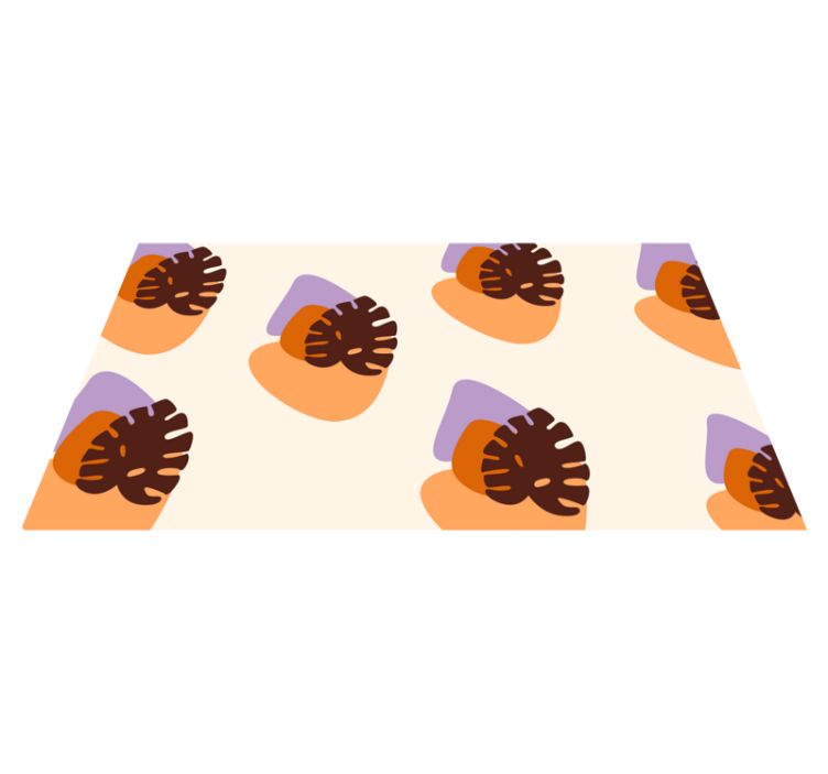 Alfombra vinílica salón Tonos pastel con diseño de plantas - TenVinilo