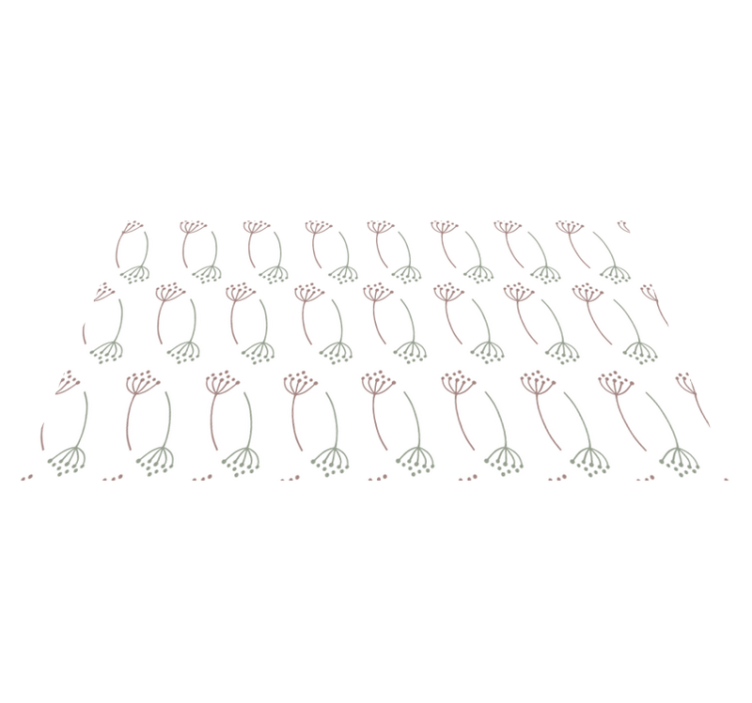 Alfombra vinílica flores patrón de tallo floral - TenVinilo