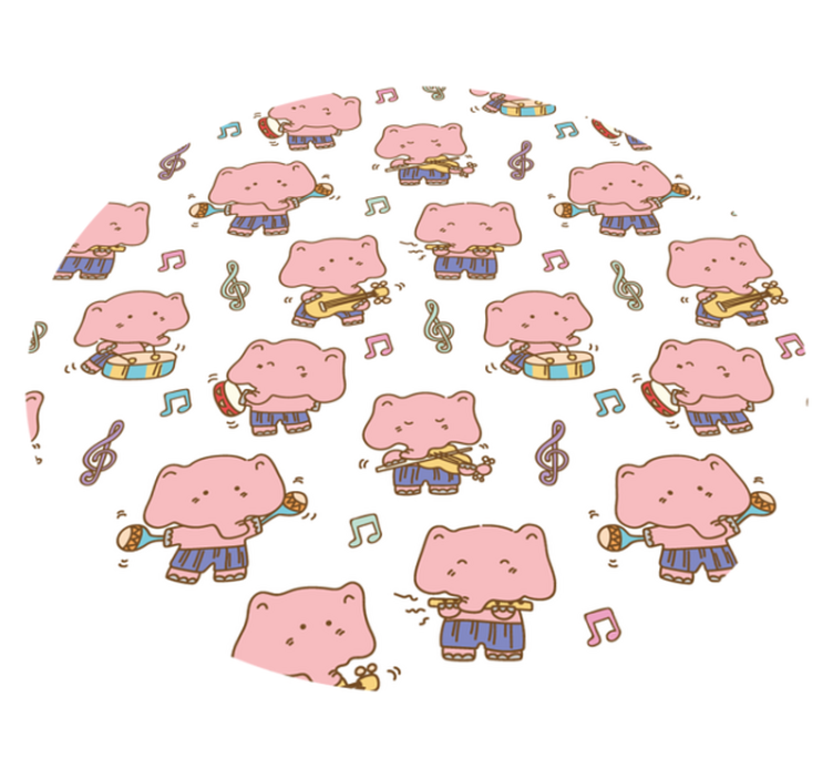 Alfombra vinílica animales diversión musical con elefantes - TenVinilo