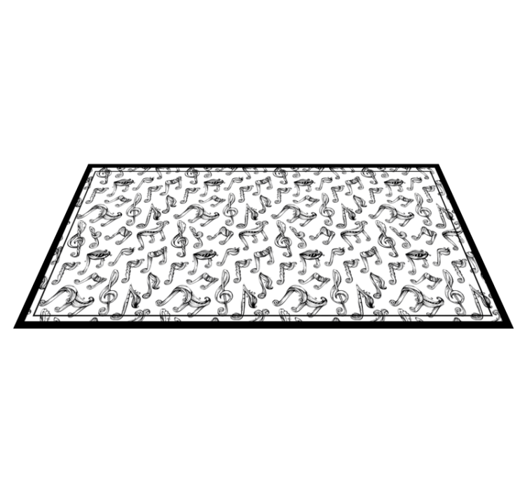 Alfombra vinílica juvenil diseño de nota musical - TenVinilo