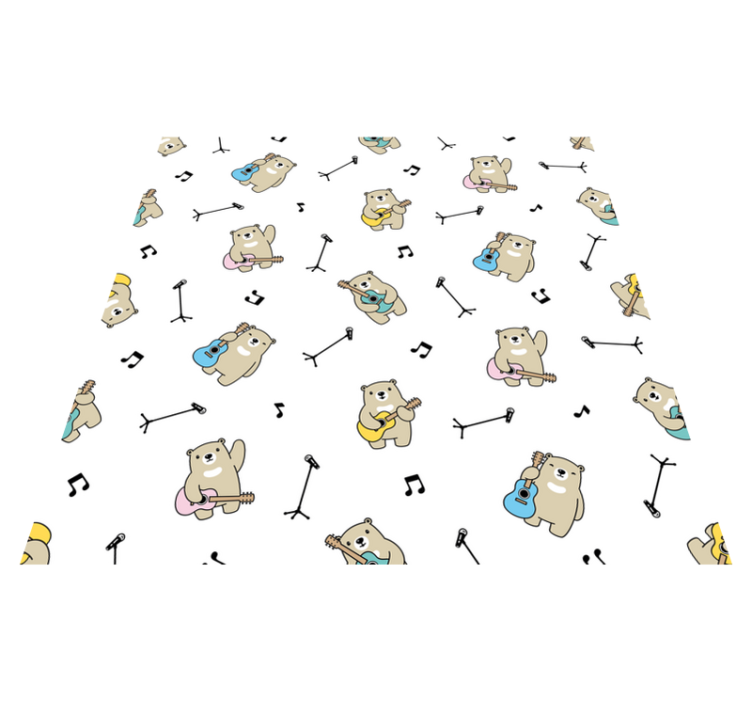 Alfombra vinílica bebé patrón de osos musicales - TenVinilo
