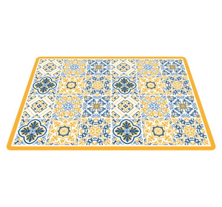 Alfombra vinílica hidráulica arreglos de mosaicos vibrantes - TenVinilo