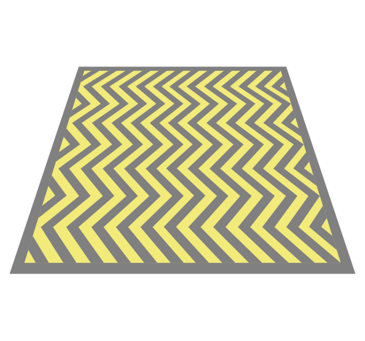 Alfombra vinílica rayas chevron amarillo y gris - TenVinilo