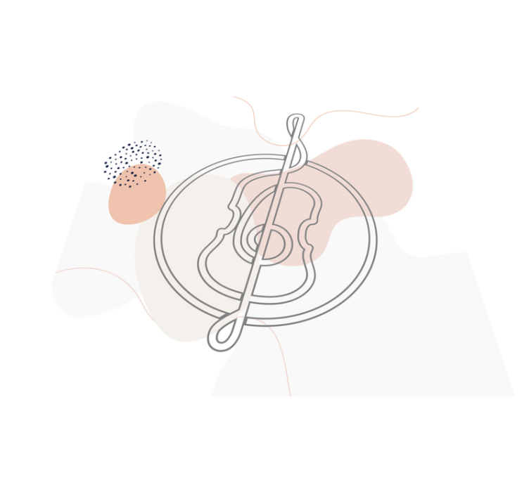 Alfombras vinílicas modernas Diseño de violonchelo de arte lineal - TenVinilo