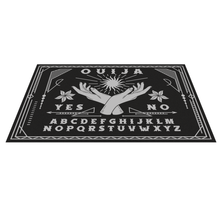 Alfombra vinílica vintage Tablero de ouija blanco y negro - TenVinilo