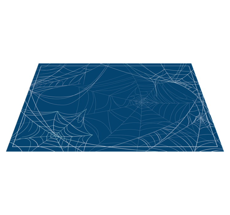 Alfombra vinílica Halloween Telaraña azul de halloween - TenVinilo