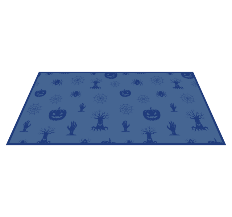 Alfombra vinílica Halloween tema azul espeluznante - TenVinilo