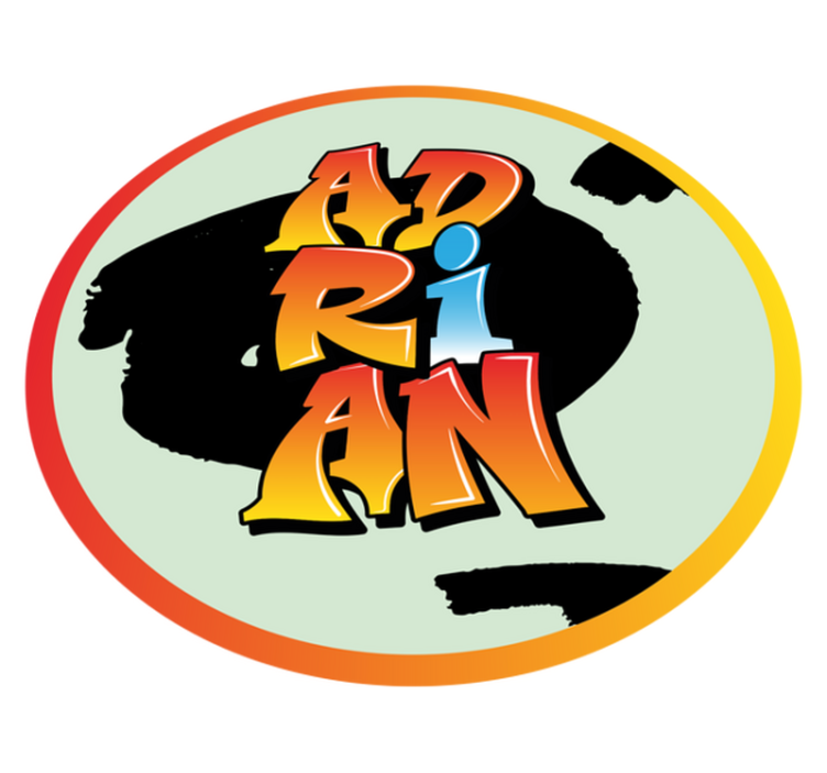 Alfombra vinílica personalizable diseño de nombre colorido - TenVinilo