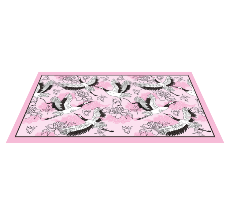 Aflombra vinílica animales Aves silvestres patrón rosa moderno - TenVinilo