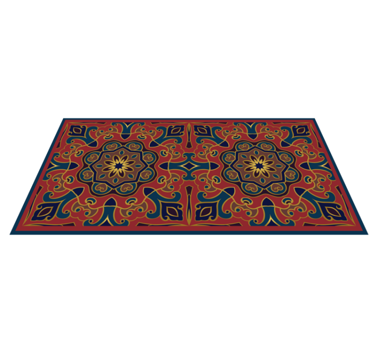 Alfombra vinílica textura Diseño vintage floral artesanal - TenVinilo