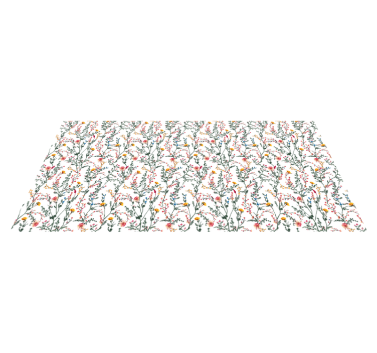 Alfombra vinílica flores Colorido jardín con plantas - TenVinilo