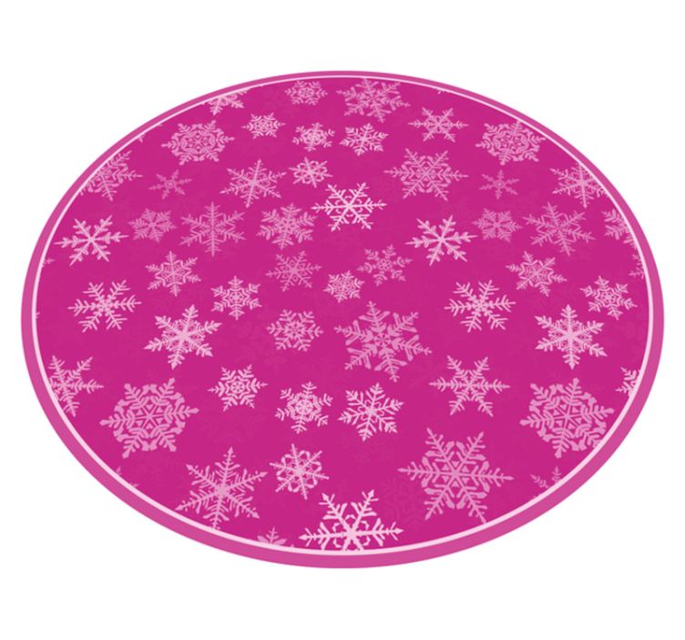 Alfombra vinílica navidad patrón de copo de nieve rosa - TenVinilo