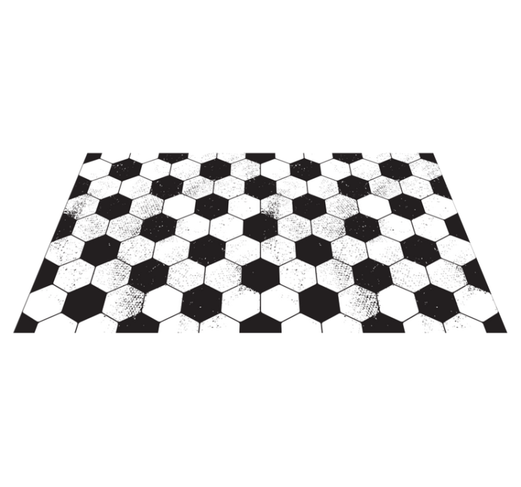 Alfombra vinílica geométrica hexagonal en blanco y negro - TenVinilo