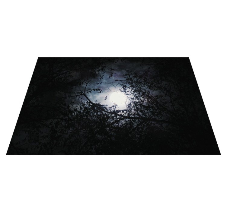 Alfombra vinílica naturaleza bosque lunar inquietante - TenVinilo
