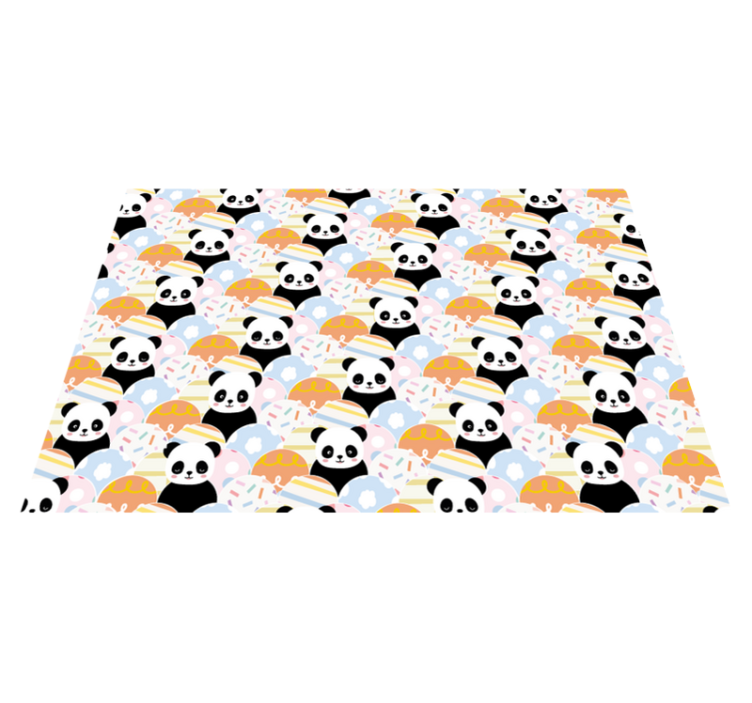 Alfombra vinílica bebé patrón de patio de juegos de panda - TenVinilo