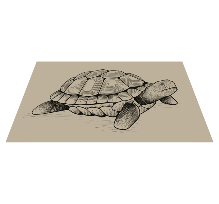 Alfombra vinílica animales ilustración de tortuga - TenVinilo