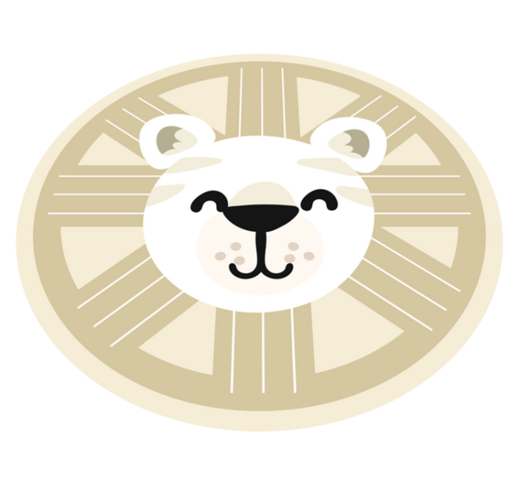 Alfombra vinílica bebé gráfico de león sonriente - TenVinilo