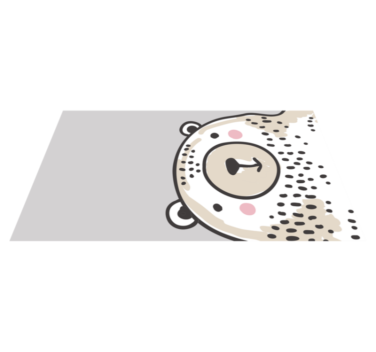 Alfombra vinílica bebé forma de cara de oso - TenVinilo