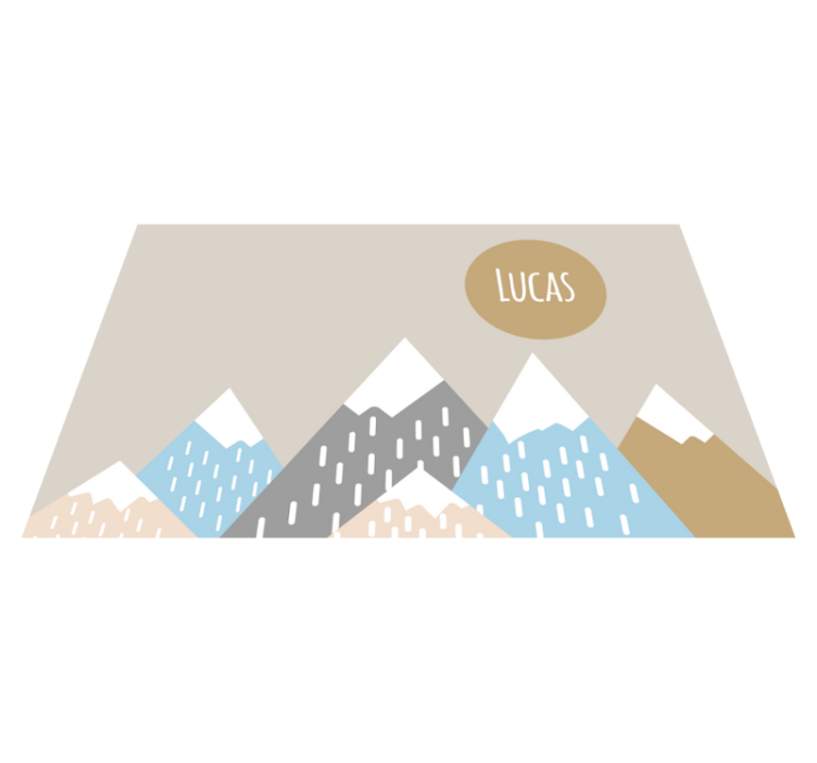 Alfombra vinílica infantil Ilustración de montañas "boho" - TenVinilo