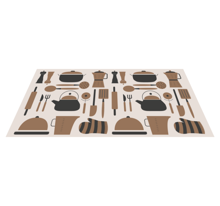 Alfombra vinílica cocina utensilio - TenVinilo