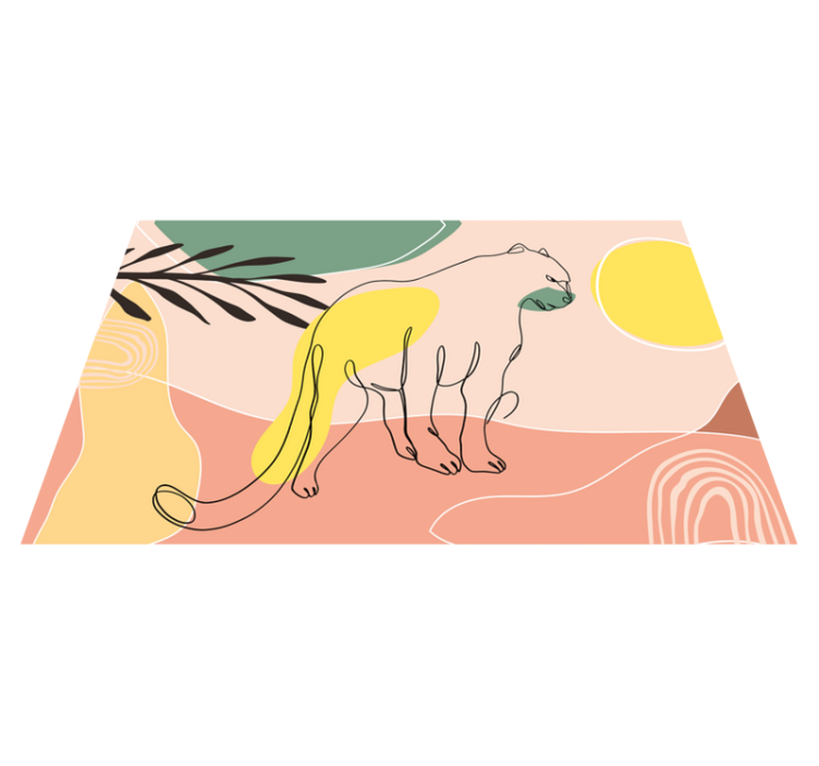 Alfombra vinilo animal pantera dibujada a mano - TenVinilo