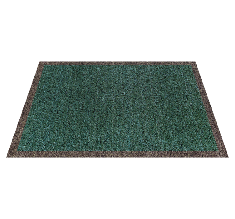 Alfombra vinilo minimalista verde y beige - TenVinilo