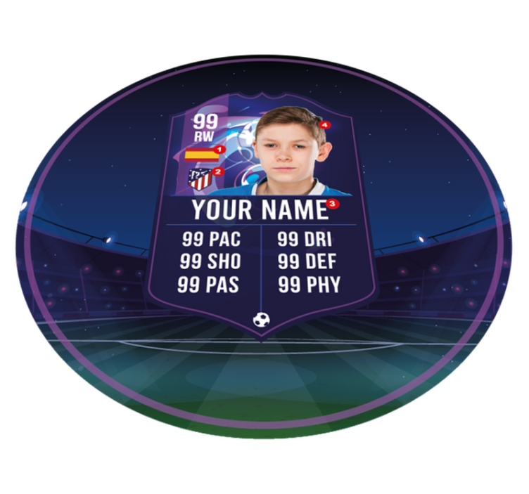 Alfombra vinilo tarjeta de jugador de fútbol - TenVinilo