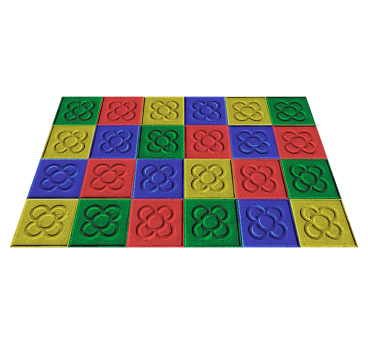 Alfombra vinilo salón baldosas Panot Pop art - TenVinilo