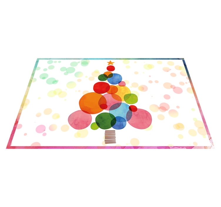 Alfombra vinilo árbol de Navidad acuarela - TenVinilo