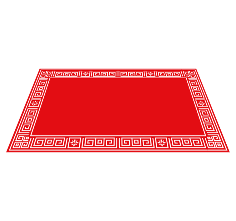 Alfombra vinílica roja diseño griego clásico - TenVinilo