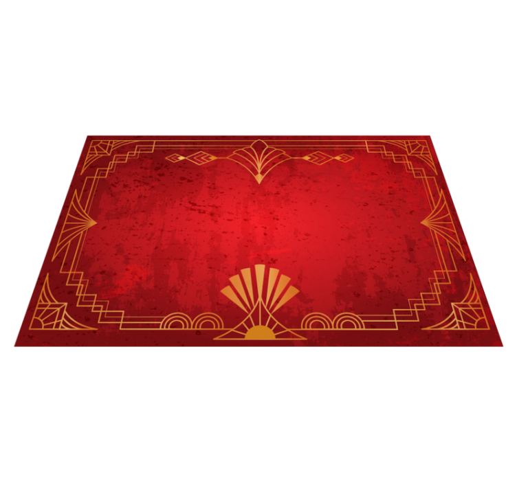 Alfombra vinílica roja borde dorado - TenVinilo
