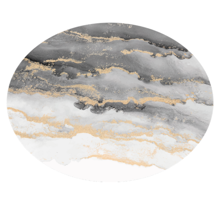 Alfombra vinílica imitación mármol gris con detalles dorados - TenVinilo