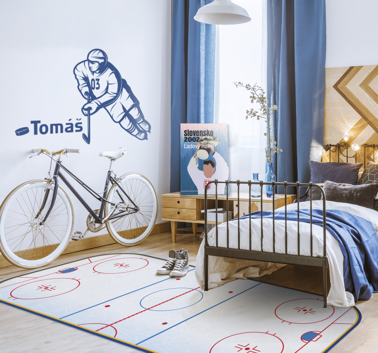 Alfombra vinílica de juegos infantil Campo de hockey sobre hielo - TenVinilo