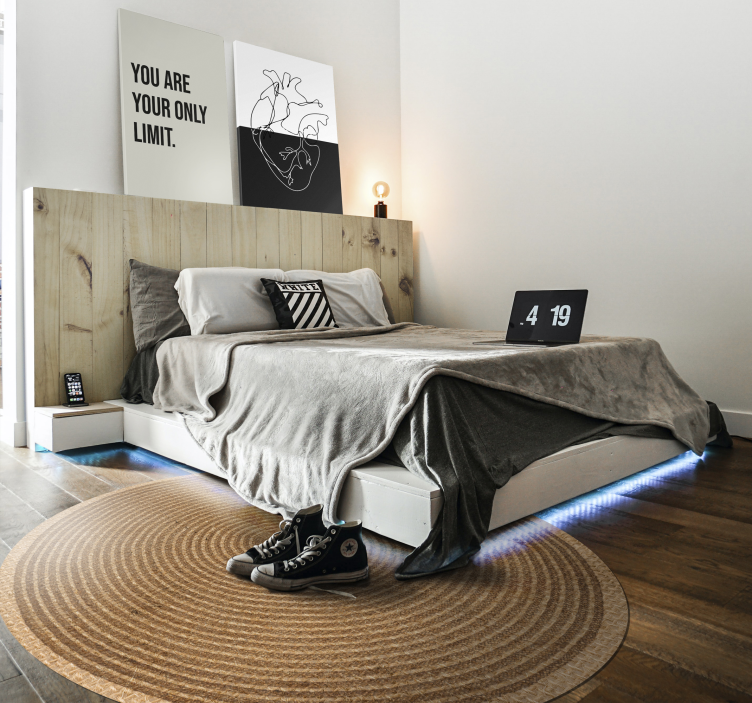 Alfombra vinílica dormitorio nórdica textura tejido Teplon - TenVinilo