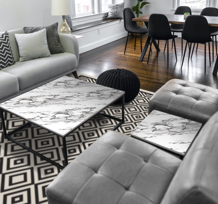 Alfombra vinilo mosaico cuadrados minimalistas - TenVinilo