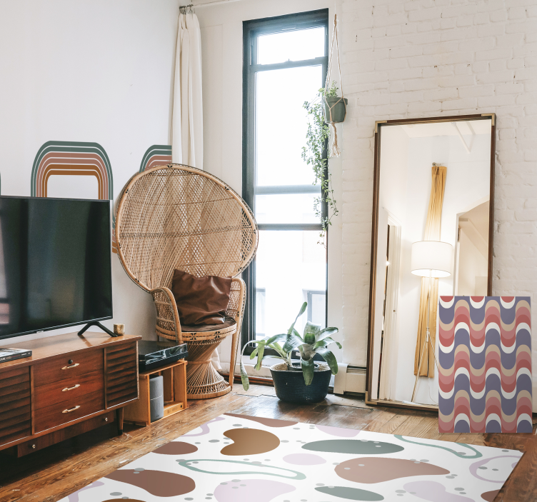 Alfombra vinilica minimalista abstracto irregular - TenVinilo