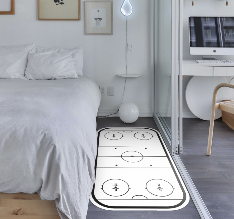 Alfombra vinílica juegos pista de hockey sobre hielo - TenVinilo