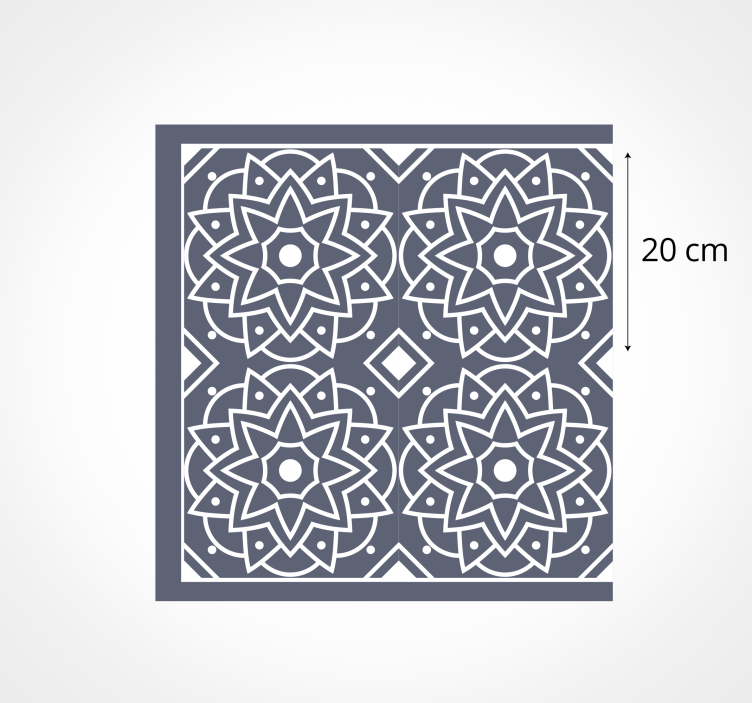 Alfombra vinilo mosaico Color azul étnica - TenVinilo