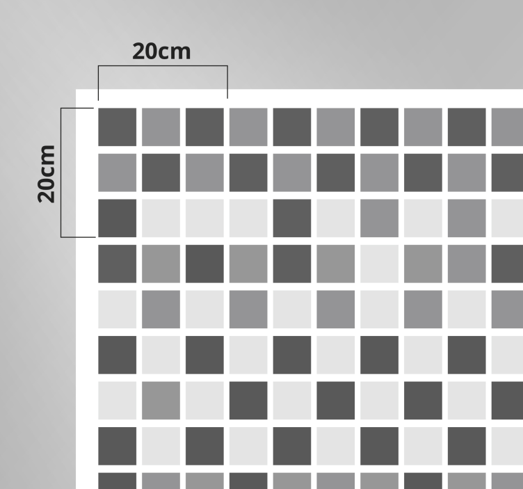 Alfombra vinílica hidráulica Escala de cuadrados grises - TenVinilo